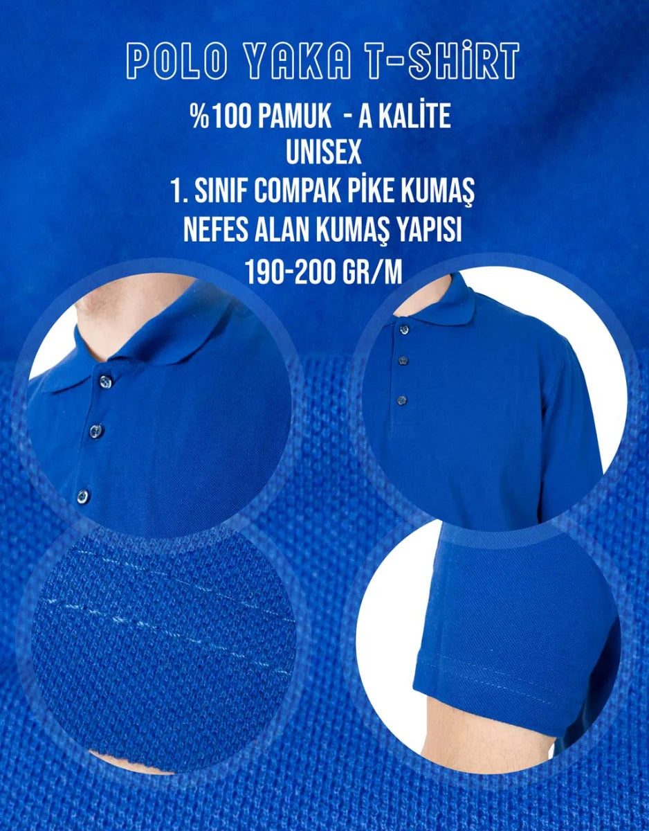 Polo Yaka Tişört Mavi Renk