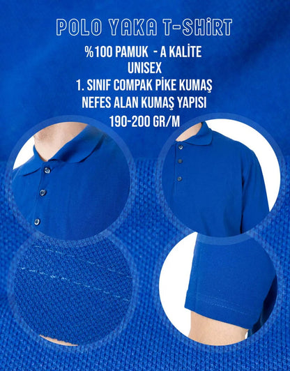 Polo Yaka Tişört Mavi Renk