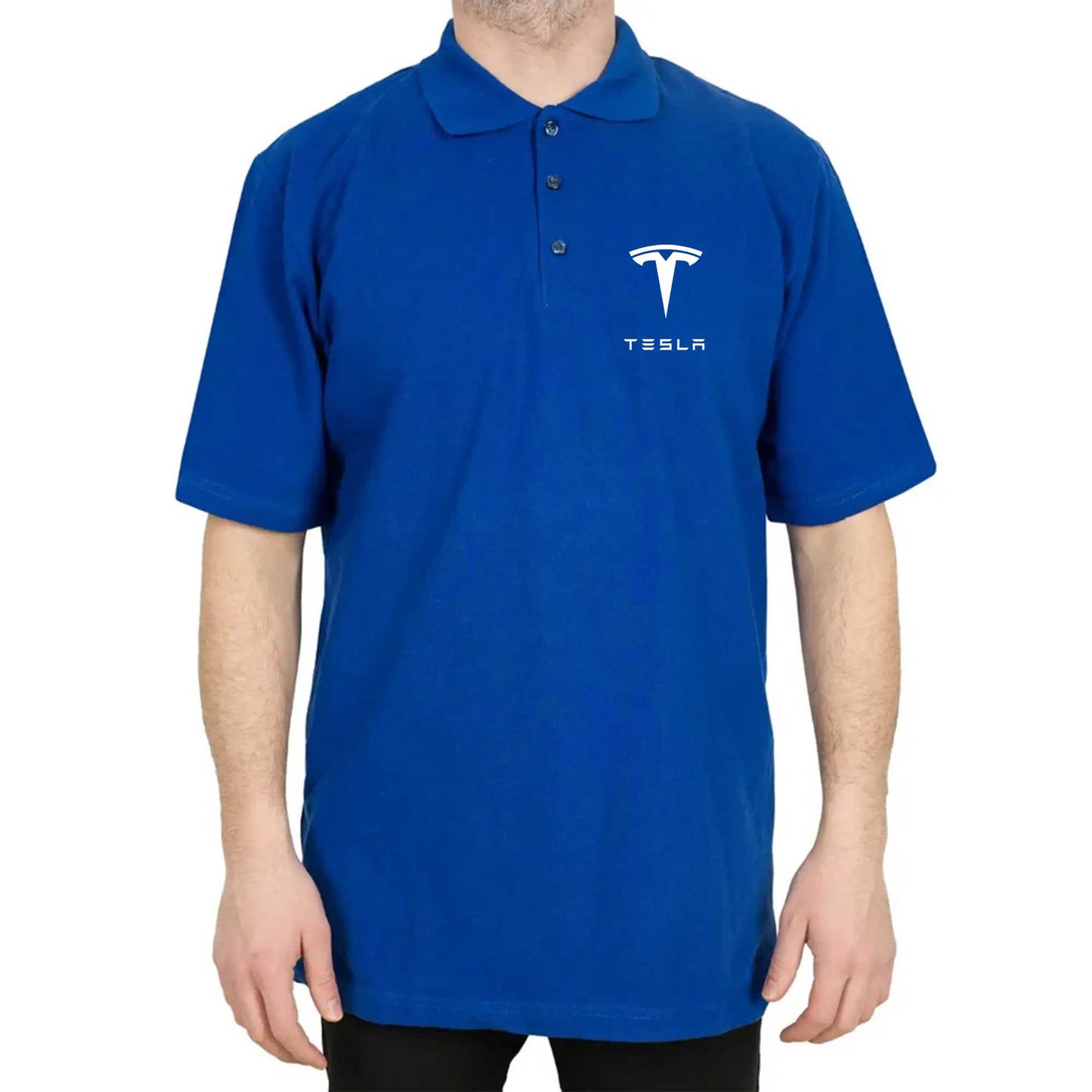 Tesla Logo Polo Yaka Renkli Tişört