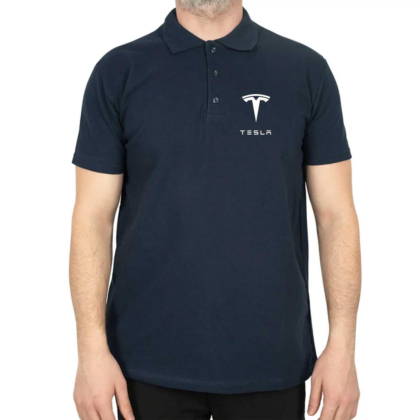 Tesla Logo Polo Yaka Renkli Tişört