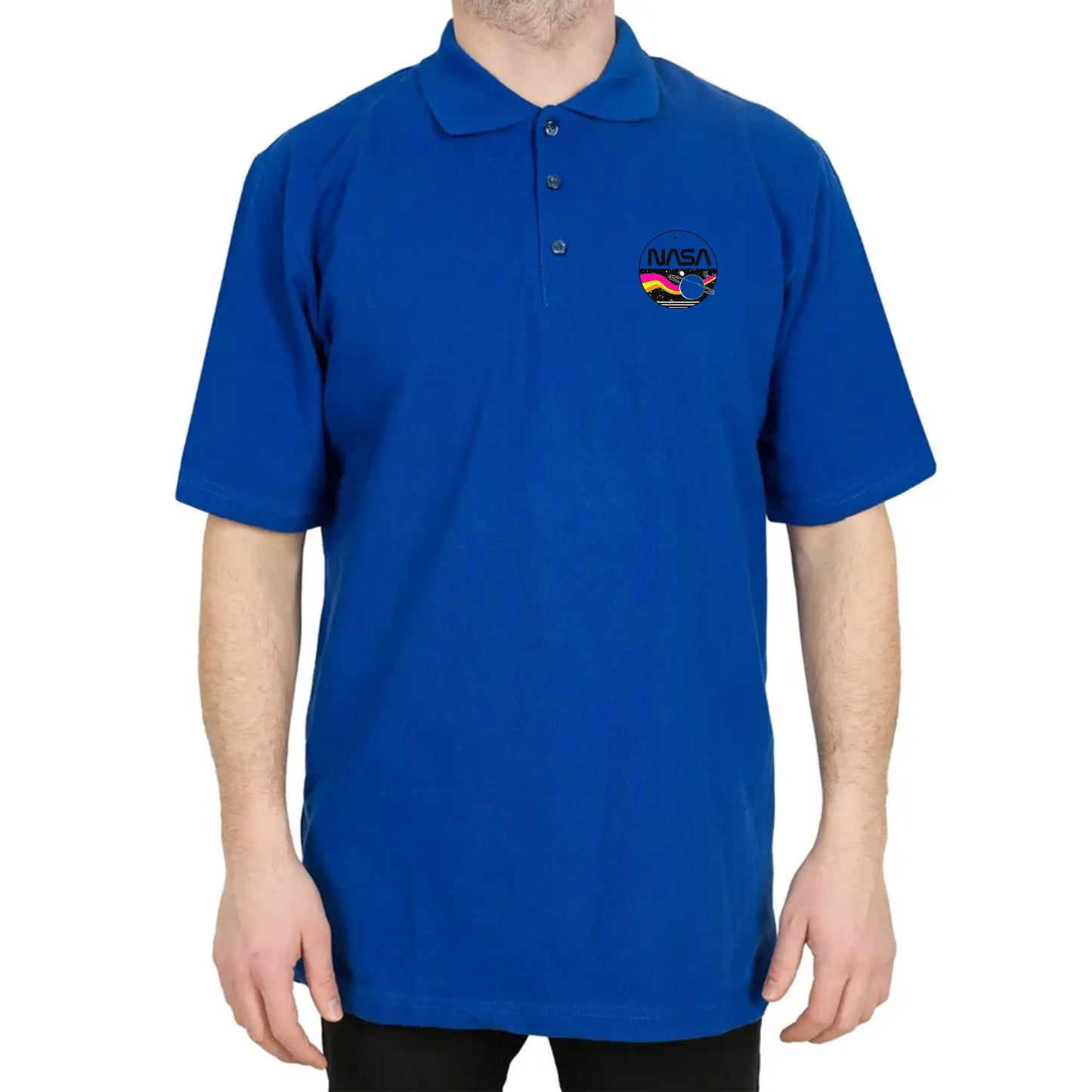 Nasa Retro Polo Yaka Renkli Tişört