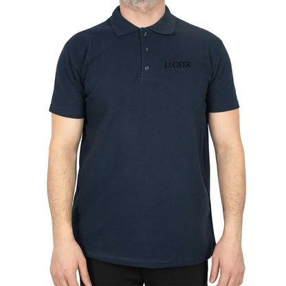Lucifer Text Polo Yaka Renkli Tişört