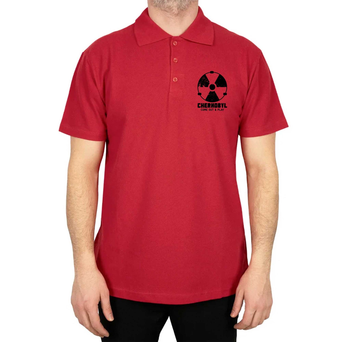 Chernobyl Never Again Polo Yaka Renkli Tişört