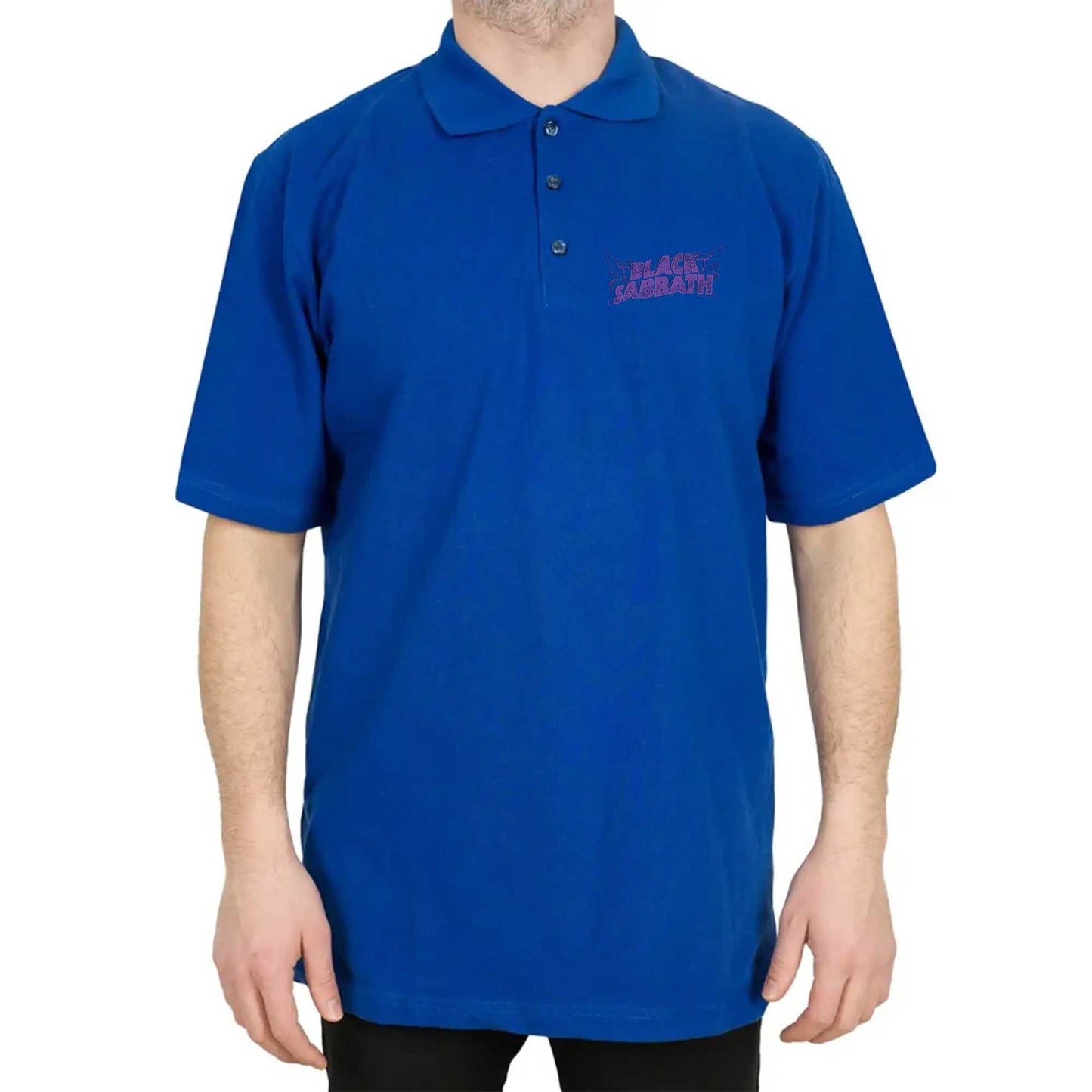 Black Sabbath Purple Logo Polo Yaka Renkli Tişört