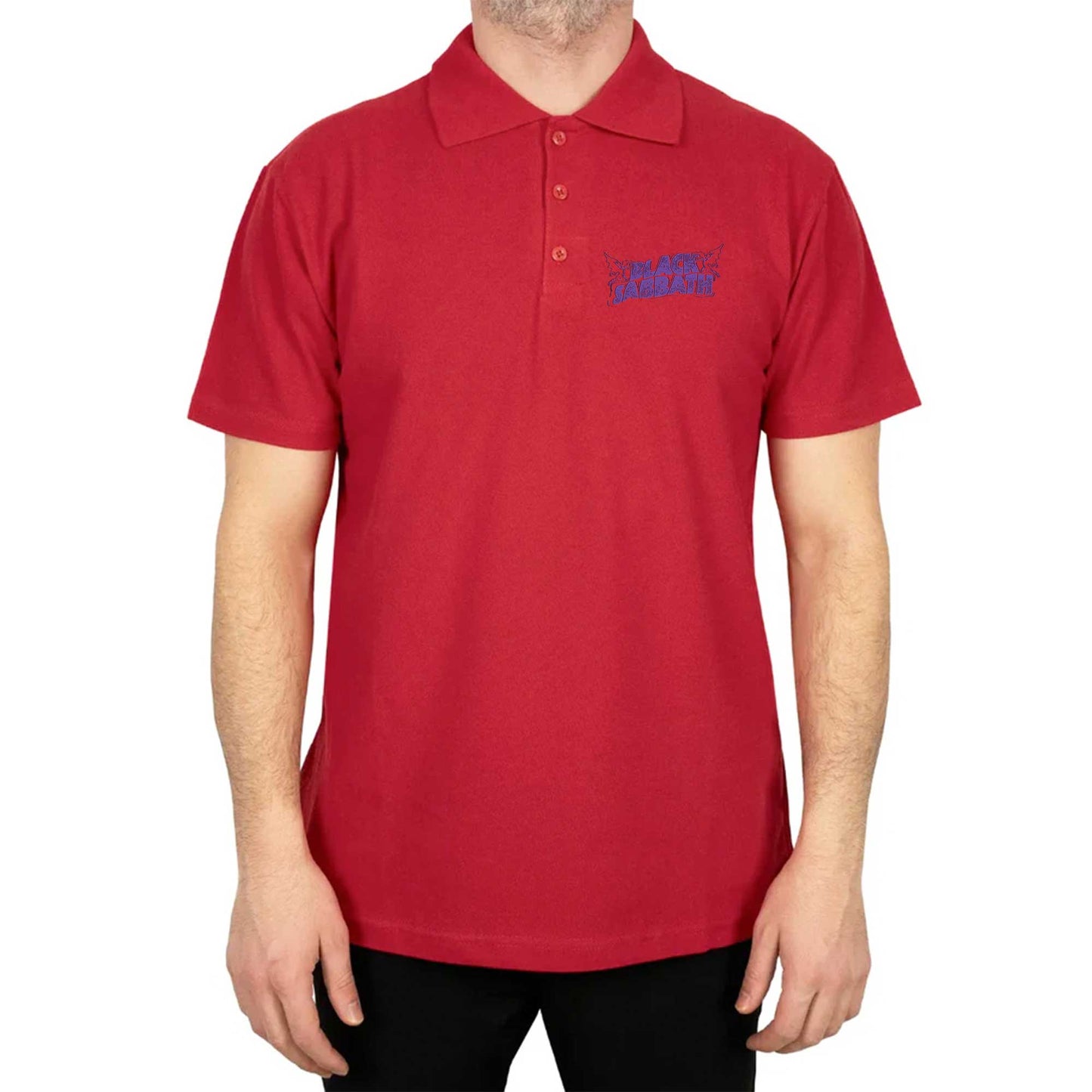 Black Sabbath Purple Logo Polo Yaka Renkli Tişört