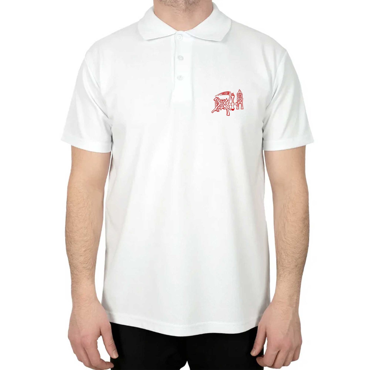 Death Logo Polo Yaka Renkli Tişört