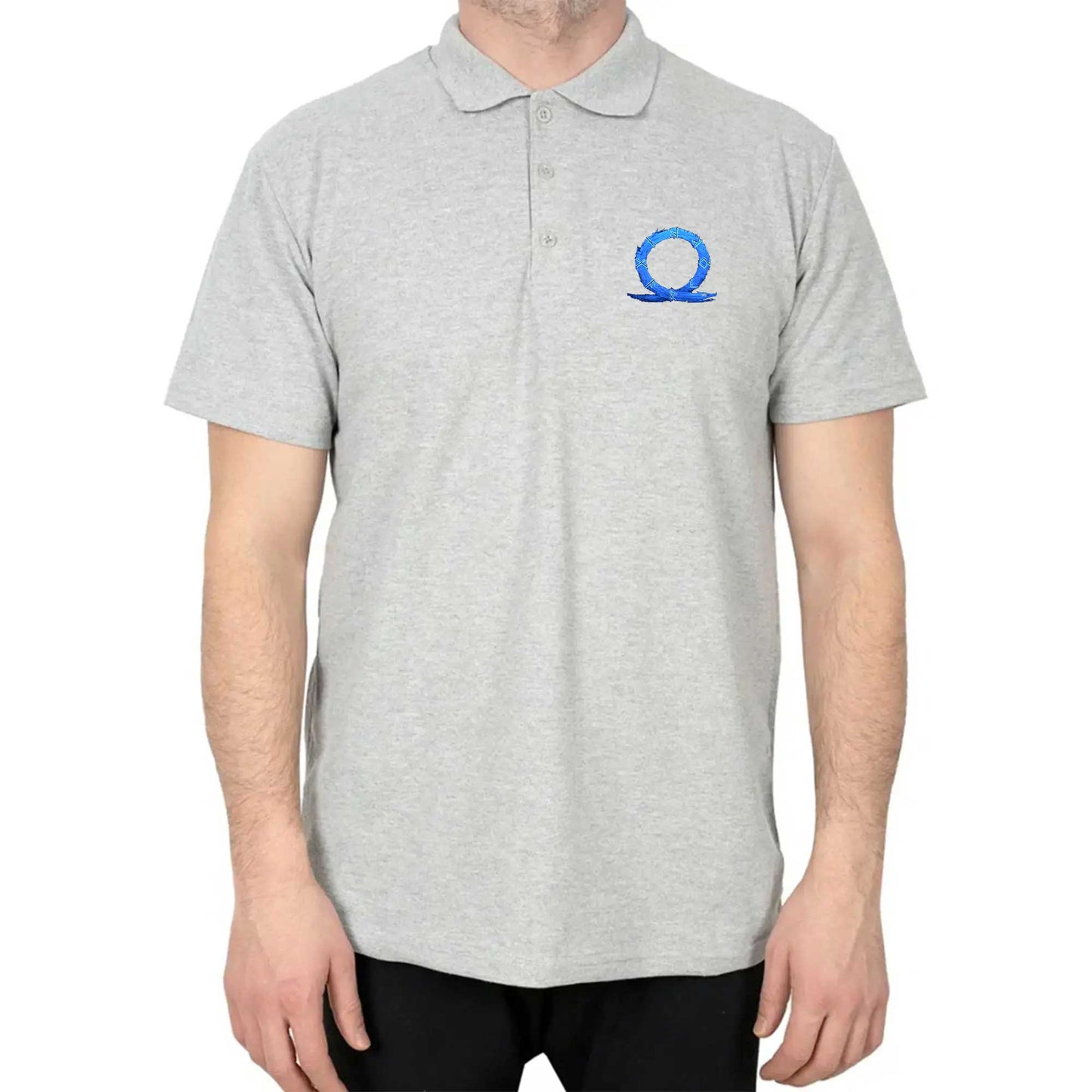 God of War Ragnarok Blue Logo Polo Yaka Renkli Tişört