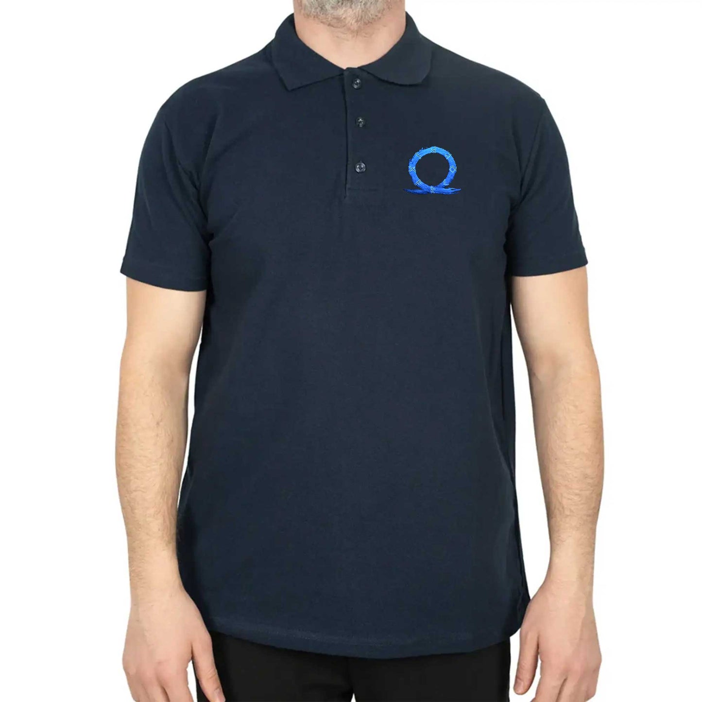 God of War Ragnarok Blue Logo Polo Yaka Renkli Tişört