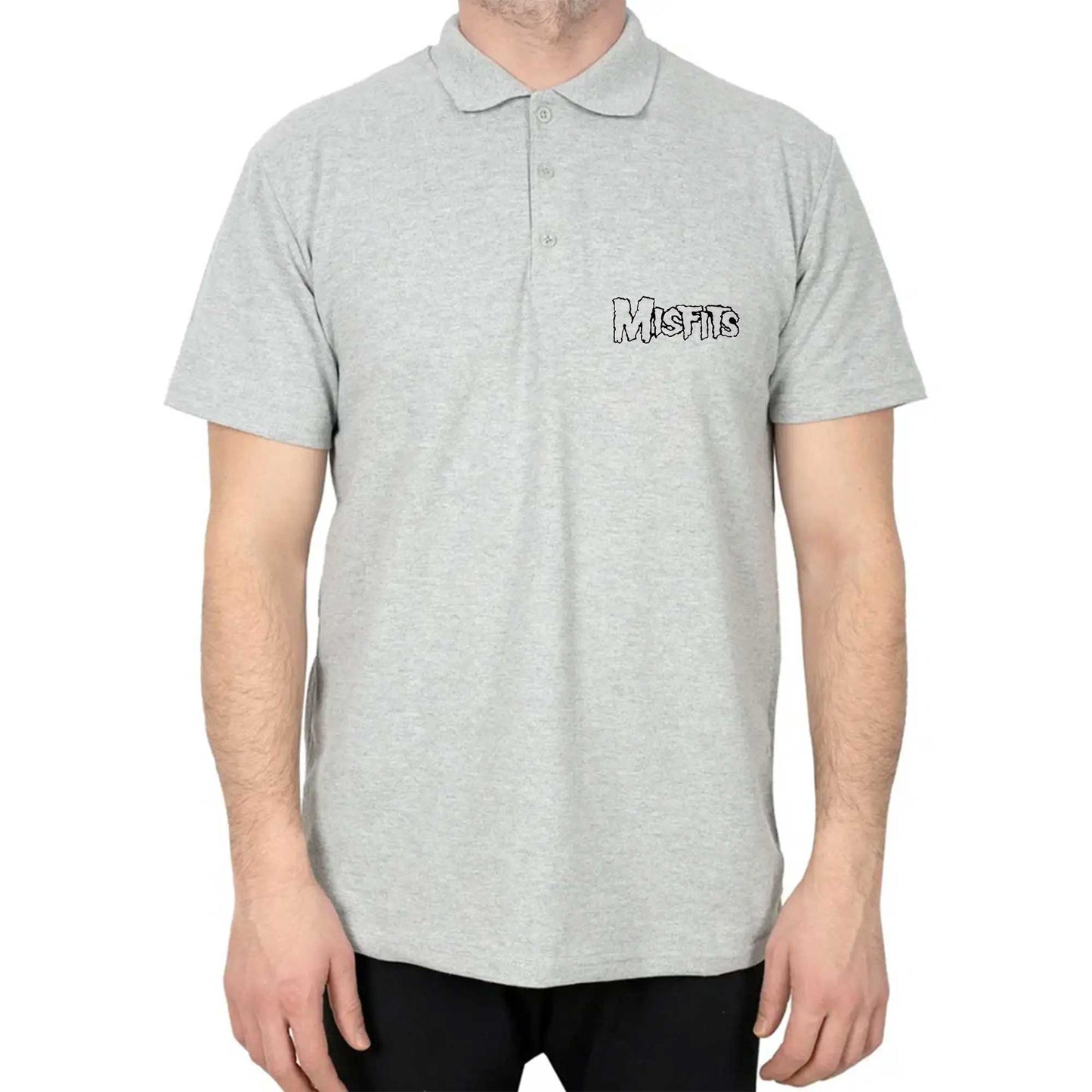 Misfits Logo Black Polo Yaka Renkli Tişört