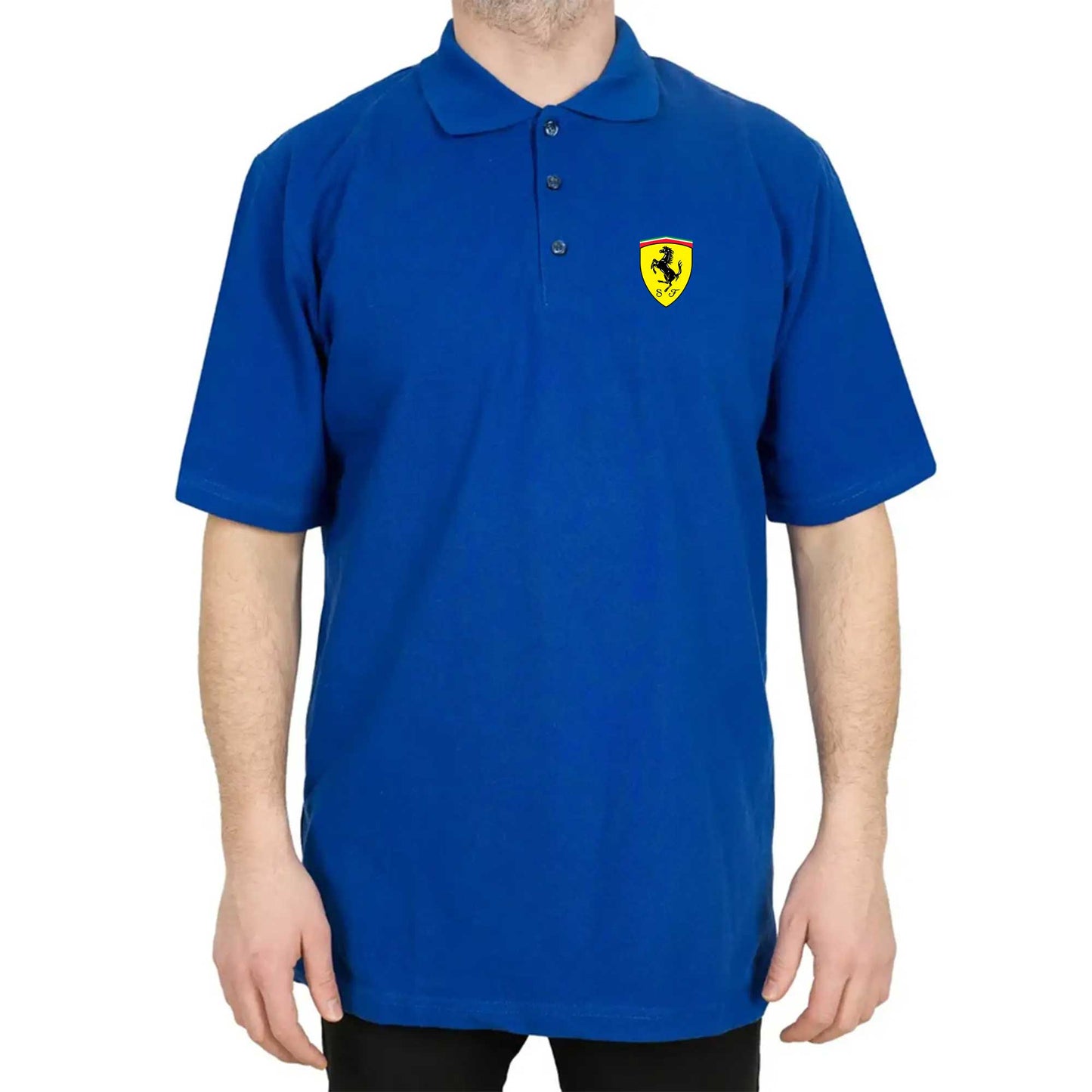 Ferrari Logo Polo Yaka Renkli Tişört