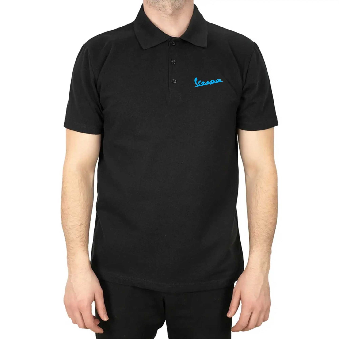 Vespa Text Blue Polo Yaka Renkli Tişört