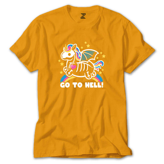 Unicorn Go To Hell Renkli Tişört