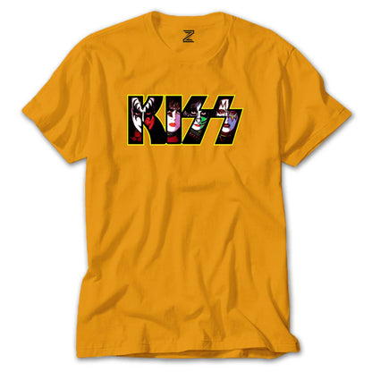 Kiss Group in Logo Renkli Tişört