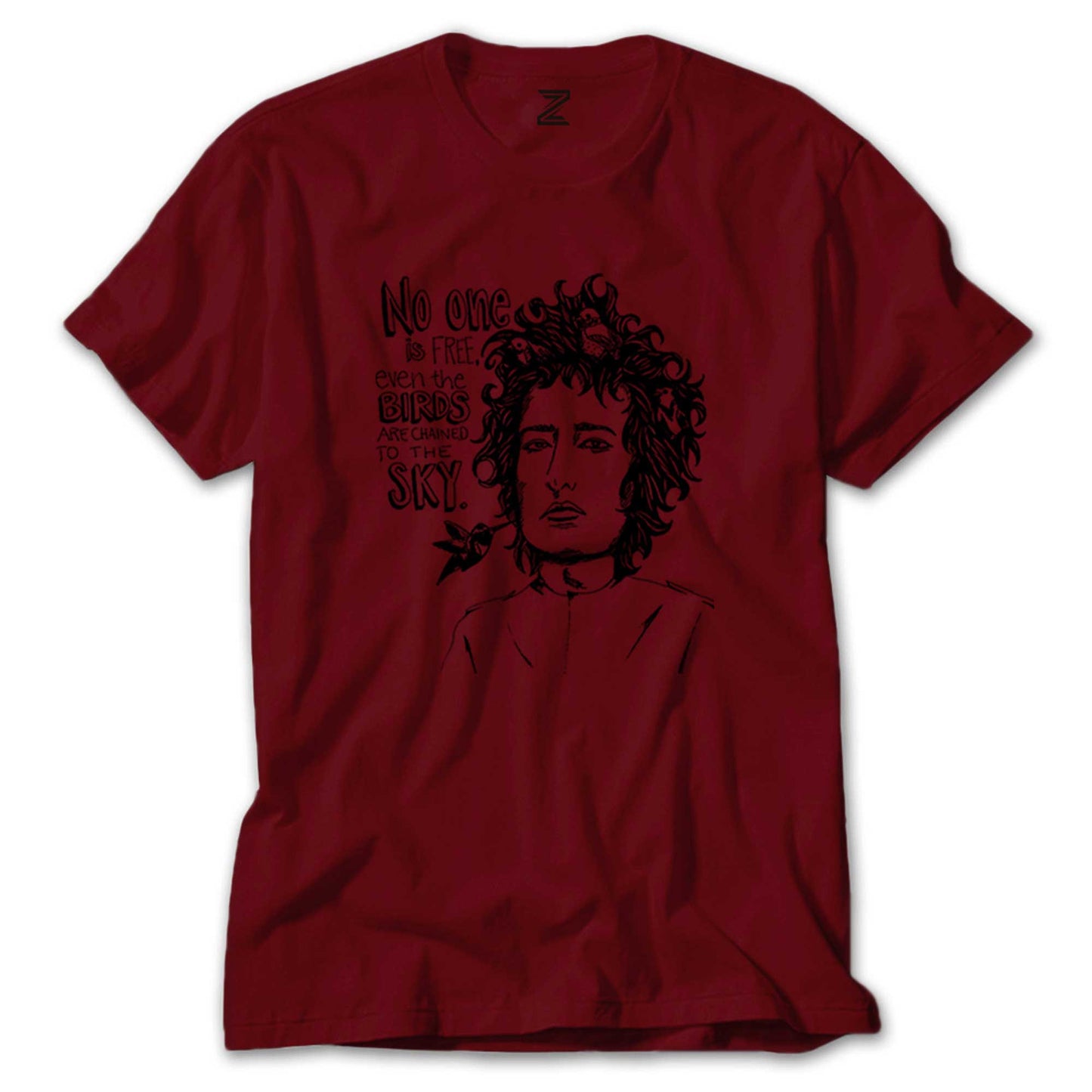 Bob Dylan Birds Renkli Tişört
