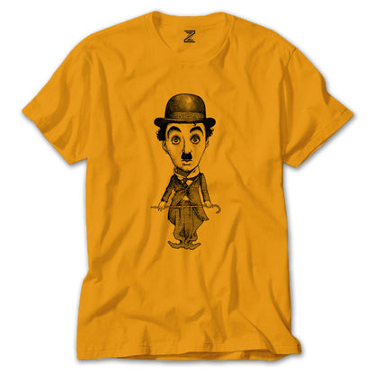 Charlie Chaplin Karikatür Renkli Tişört