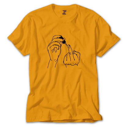 Bad Girl Middle Finger Renkli Tişört