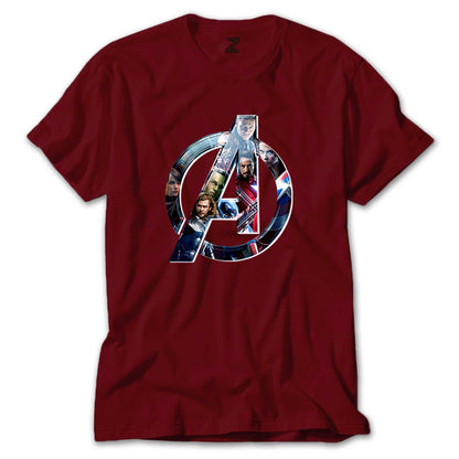 Avengers Logo Hero's nost Renkli Tişört