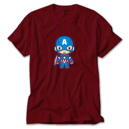 Captain America Animation Renkli Tişört