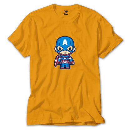 Captain America Animation Renkli Tişört