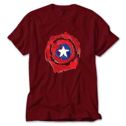 Captain America Painted Shield Renkli Tişört