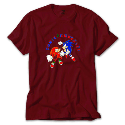 Sonic and Knuckles Fighting Renkli Tişört