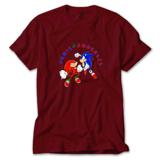 Sonic and Knuckles Fighting Renkli Tişört