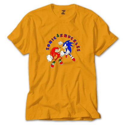 Sonic and Knuckles Fighting Renkli Tişört