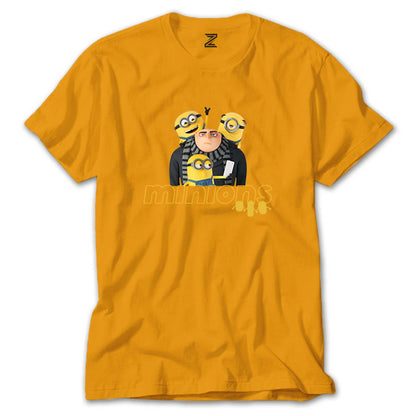 Minions And Gru Selfie Renkli Tişört