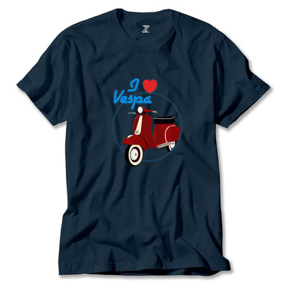 Vespa I Love Renkli Tişört