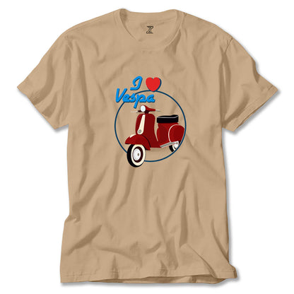 Vespa I Love Renkli Tişört