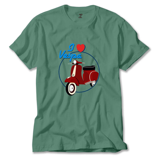 Vespa I Love Renkli Tişört