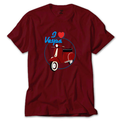 Vespa I Love Renkli Tişört