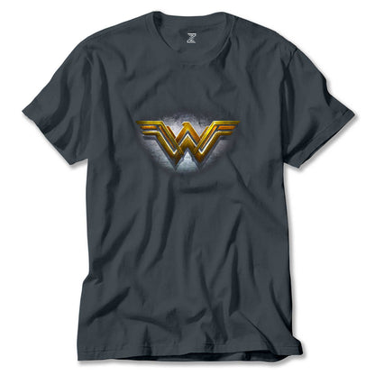 Wonder Woman Gold Logo Renkli Tişört
