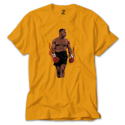 Mike Tyson Fire Boxing Gloves Renkli Tişört