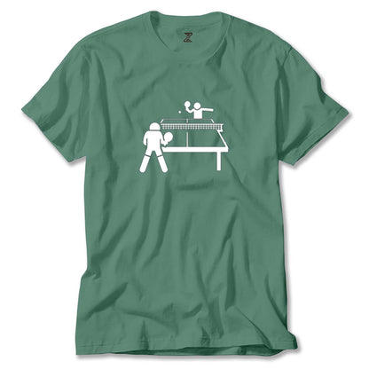 Ping Pong Table Tennis Round Renkli Tişört