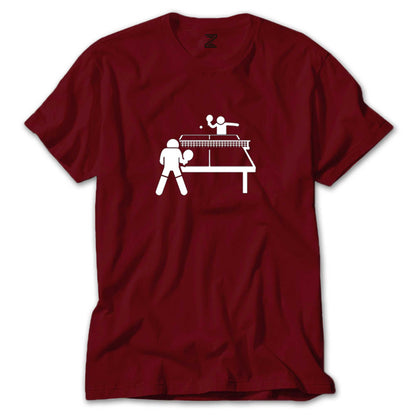 Ping Pong Table Tennis Round Renkli Tişört