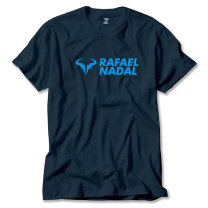 Rafael Nadal Blue Logo Text Renkli Tişört
