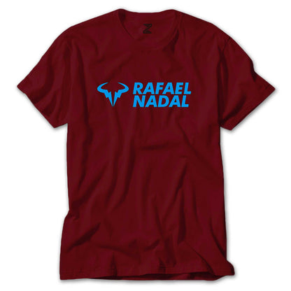 Rafael Nadal Blue Logo Text Renkli Tişört