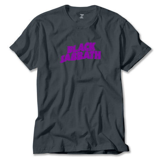Black Sabbath Purple Yazı Renkli Tişört
