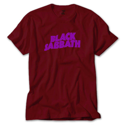 Black Sabbath Purple Yazı Renkli Tişört