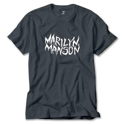 Marilyn Manson Iconic Text Renkli Tişört
