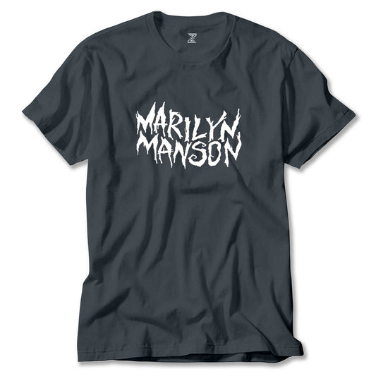 Marilyn Manson Iconic Text Renkli Tişört