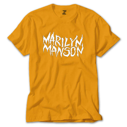 Marilyn Manson Iconic Text Renkli Tişört