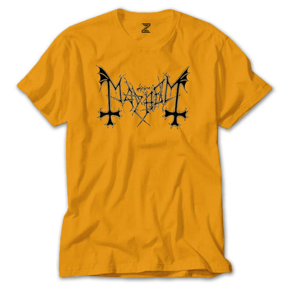 Mayhem Logo Text Renkli Tişört