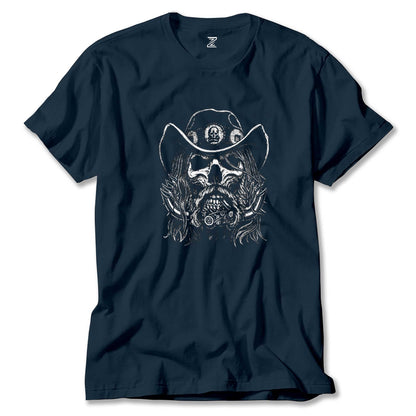 Motörhead Lemmy Kilmister Skull Portre Renkli Tişört