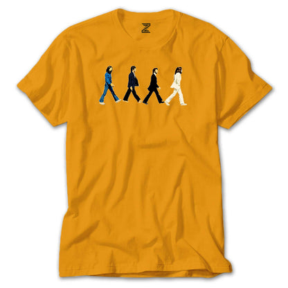 The Beatles Abbey Road Cartoon Renkli Tişört