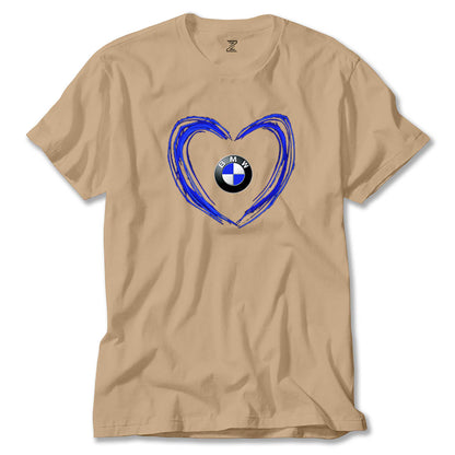 BMW Heart Logo Renkli Tişört