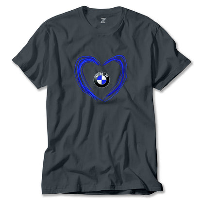 BMW Heart Logo Renkli Tişört