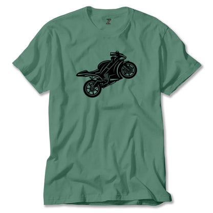 Motosiklet Siluet Renkli Tişört