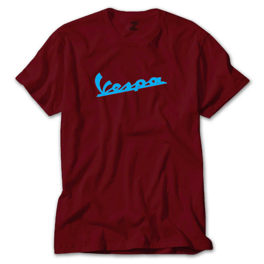 Vespa Text Blue Renkli Tişört